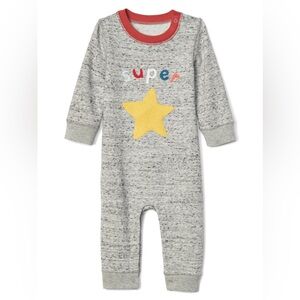 Baby Gap “Super Star” Gray Romper 3-6m